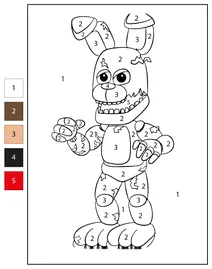 Розфарбуй за цифрами: спрінгтрап (fnaf)