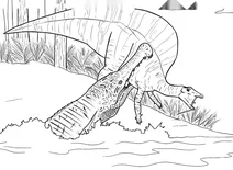 Sarcosuchus imperator catching an ouranosaurus nigeriensis