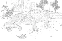 Sarcosuchus in dinosaur park