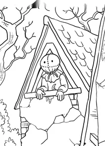 Scarecrow in the haunted house