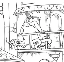 Sea witch at the haunted house balcony