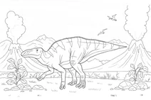 Shantungosaurus in prehistoric landscape