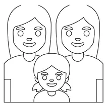 Сім’я дві жінки і дівчина emoji