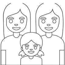Сім’я дві жінки та дівчина emoji