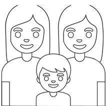 Сім’я дві жінки та хлопчика emoji