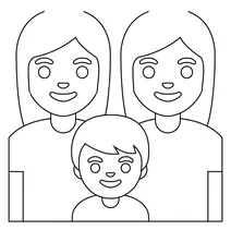 Сім’я двох жінок і хлопчика emoji