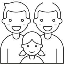 Сім’я двоє чоловіків і дівчина