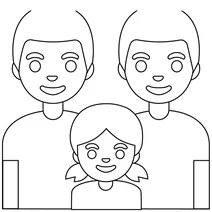 Сім’я двоє чоловіків і дівчина emoji