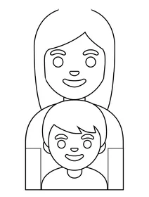 Сім’я жінка і хлопчик emoji