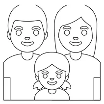 Сім’янин, жінка і дівчина emoji