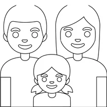 Сім’янин, жінка та дівчина emoji