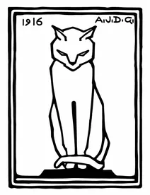 Sitting cat (1916) by julie de graag