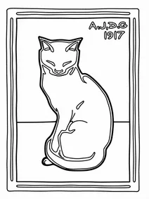Sitting cat (1917) by julie de graag
