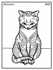 Sitting cat (1918) by julie de graag