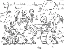 Skeleton band in the graveyard