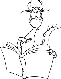 Скромний дракон читає книгу