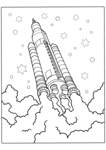 Розмальовка «Space Launch System – американська надважка ракета»: роздрукувати, завантажити