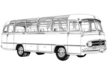 Старомодний автобус mercedes-benz