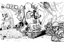 Стімпанк машина-танк у формі башти на основі відеогри metal slug
