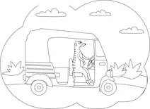 Сурикат за кермом рикші