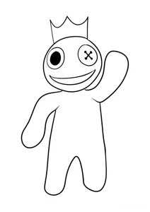 Розмальовка «Синій з Rainbow Friends махає рукою»: роздрукувати, завантажити