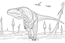 Tarbosaurus in cretaceous forest