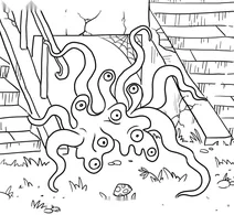 Tentacle monster at the haunted house