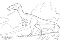 Theropod dinosaur in landscape