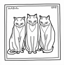 Three cats, 1916 by julie de graag