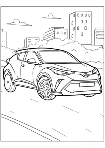 Розмальовка «”Тойота C-HR”»: роздрукувати, завантажити