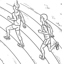 Track runners in a race