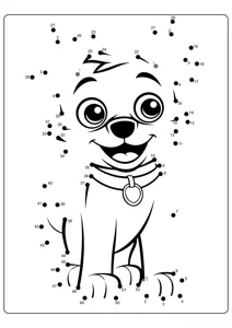 Розмальовка ««Цуценя по точках»»: роздрукувати, завантажити