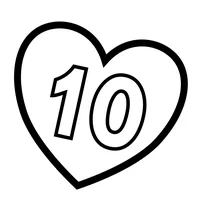 Цифра 10 у сердечку