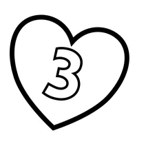 Цифра 3 у сердечку