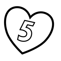 Цифра 5 у сердечку