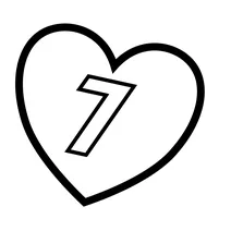 Цифра 7 у сердечку