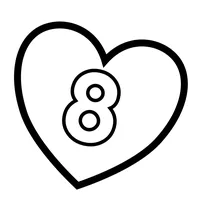 Цифра 8 у сердечку