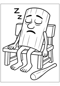 Розмальовка ««Тун Тун Тун Сахур спить на лаві»»: роздрукувати, завантажити