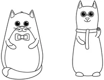 Two friendly cats