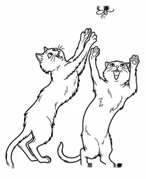 Two kittens playing with a butterfly after théophile alexandre steinlen