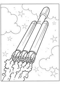 Розмальовка «Тяжкий Сокіл – американська ракета-носій SpaceX»: роздрукувати, завантажити