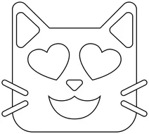 Усміхнений кіт з очима-сердечками emoji