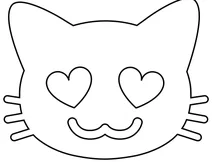 Усміхнений кіт з очима серця emoji