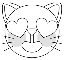 Усміхнений кіт з сердечними очима emoji