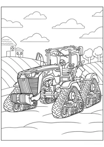 Розмальовка «Величезний гусеничний трактор John Deere 8RX»: роздрукувати, завантажити