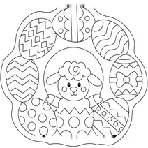 Великодній вінок з ягнятком і яєчками