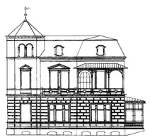 Вілла дам, бонн: південний фасад, 1903