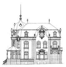 Вілла фінклер, бонн: другий проєкт, вуличний фасад, 1901