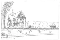 Вілла фон мейєр, бад-годесберг: малюнок з павільйоном, 1910
