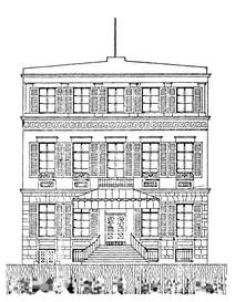 Вілла франк, бонн: фасад центрального ризаліту, 1913